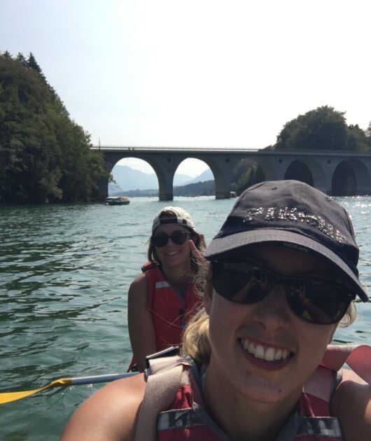 Entrainement canoë, nous avons parcouru 10km sur le joli Lac de Gruyère.
